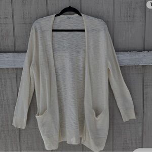 Madewell Summer Ryder Lightweight Cotton Cardigan Slouchy Front Pockets Size XXS